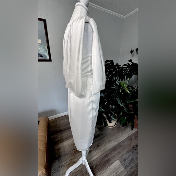 💥NWOT  DO + BE  Wrap style one shoulder Classy dress with side zipper excellent - Picture 11 of 12